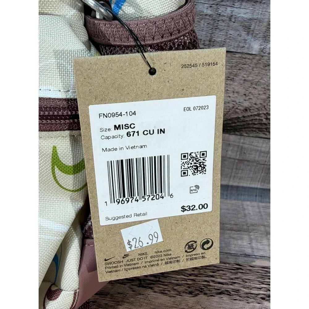 Nike Brasilia JDI Just Do It Kids Mini Backpack purse Tan FN0954-104